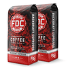 A pair of Fire Dept. Coffee 12 ounce Backdraft Espresso packages.